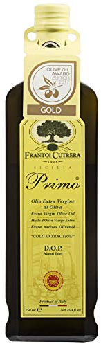 Frantoi Cutrera Primo Cold Extracted Italian Extra Virgin Olive Oil Cold Pressed, Polyphenol Rich Olive Oil, Authentic Certified DOP Sicilian EVOO Imported From Italy, 25.4 fl oz (Pack of 1)