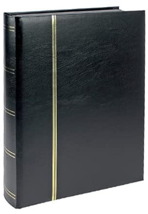 Safe 154-Schwarz / Briefmarkenalbum mit 60 Schwarzen Seiten mit Goldfarbener Prägung / Einband in Schwarz