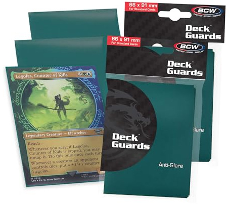 100 Premium Teal Double Matte Deck Guard Sleeve Protectors for Gaming Cards Like Magic The Gathering MTG, Pokemon, YU-GI-OH!, & More. by BCW