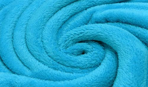 FABRICS-CITY TÜRKIS KUSCHELWEICHER WELLNESS-FLEECE STOFF ANTIPILLING STOFFE, 4209(Türkis)
