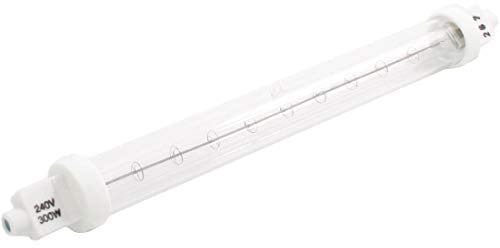 300W Jacketed IR Quartz Heat Bulb 220mm Lamp Light Food Safe Push Fit