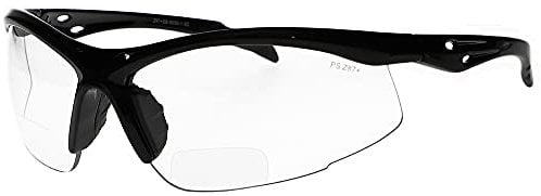 Bifocal Safety Glasses SB-9000 PS Clear, +2.00 by KRT Distributions