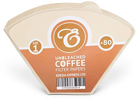 EDESIA ESPRESS - 80 filtres à café coniques en papier - non blanchis - taille 1