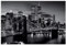 1art1 New York Poster Brooklyn Bridge Bei Nacht S/W Plakat | Bild 91x61 cm