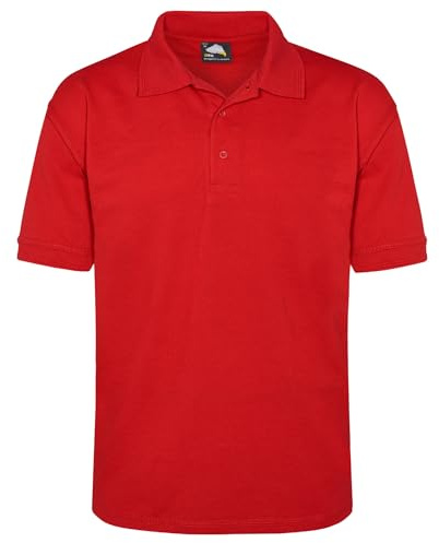 ORN Polo Shirt for Men Adult, Heavyweight Polo T-Shirt for Work & Casual Wear, Hard-Wearing Premium Quality Mens Workwear Poloshirt, 1150-Red,Small