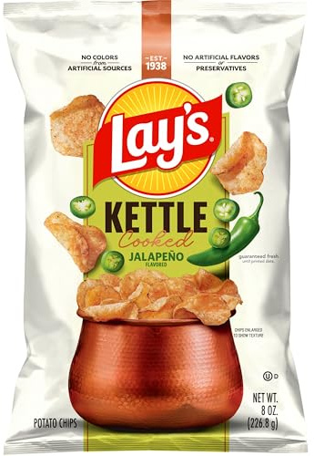 Lay's Kettle Cooked Jalapeno Potato Chips, 8 Oz