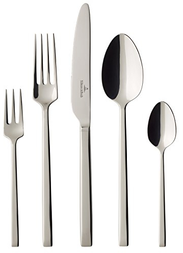Villeroy & Boch - La Classica Besteckset 70-teilig Silber, Spülmaschinenfest, Besteck Set für 12 Personen, Besteckset Platin, Besteck, Edelstahl