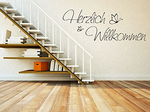 KLEBEHELD® Wandtattoo Herzlich Willkommen No.1