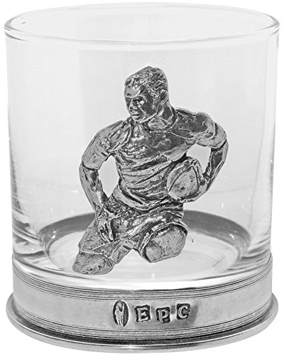 English Pewter Company Whisky Glass Pewter Tumbler with Rugby Badge [TUM02]