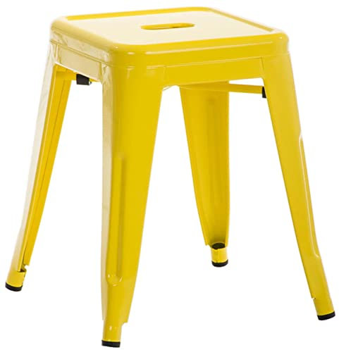 CLP Hocker Armin I Metallhocker stapelbar und pflegeleicht I Stapelhocker bis 200 kg belastbar I Sitzhöhe 46 cm, Farbe:gelb