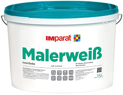 IMparat Malerweiß Wandfarbe Innenfarbe Innenweiß Objektfarbe Profiqualität 15 L ALTWEIß