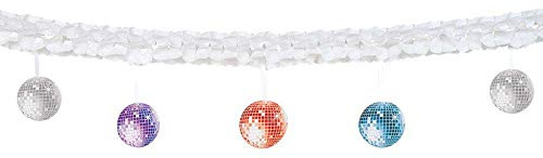 Boland 00731 - Girlande Disco, Länge 6 m, 70er Jahre, Hängedekoration, Dekoration, Mottoparty, Karneval