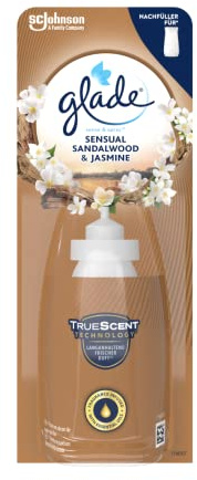 Glade Sense & Spray Nachfüller, Raumduft, Sandalwood & Jasmine, 1er Pack | Nachfüller für Lufterfrischer, Sensual Sandalwood & Jasmine (1x18ml)