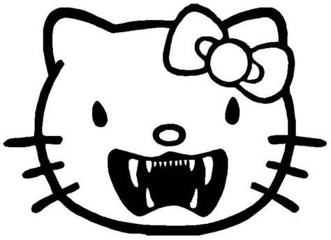 2stk Hello Kitty Vampir Dracula Monster Aufkleber Sticker Decal 12cm Logo Die Cut Windschutzscheibe Heckscheibe Rockstar