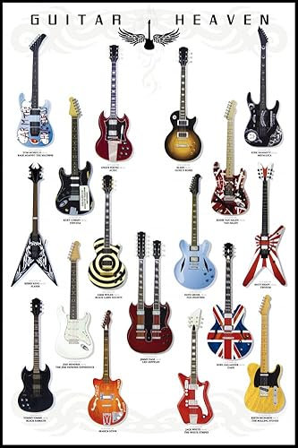 1art1 Gitarren Poster Guitar Heaven, Rock Hall of Fame Plakat | Bild 91x61 cm