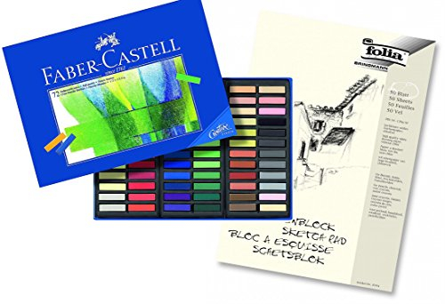 Faber Castell 128272 - Softpastellkreide Studio Quality Mini, 72er ETU + hochwertiger A4 Skizzenblock