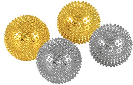 2 x Magnet Akupunktur Massage Kugeln | 2 x 2 Paar | silber und gold | Durchmesser: 45 mm