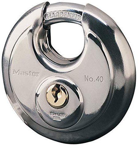 Master Lock 40EURD Cadenas disque Marin avec Clé, Gris, 9,6 x 7 x 2,8 cm