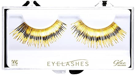 W WIDMANN MILANO Party Fashion - Metallische künstliche Wimpern | Mit Klebstoff, Schminkzubehör für Karneval, Halloween und Mottoparty