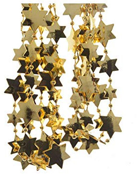 Kleine Glänzende Girlande mit Sternen Und Kleinen Perlen, 2,7 M gold