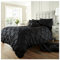 GC GAVENO CAVAILIA Pintuck Duvet Cover Sets, Pinch Pleat Bedding Quilt Covers, Polycotton Bed Covers Breathable Double Bed Set With Pillowcases Black