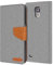 Conie Samsung Galaxy S4 Mini Hülle für Galaxy S4 Mini Tasche, Textil Denim Jeans Look Booklet Cover Handytasche Klapphülle Etui mit Kartenfächer, Grau