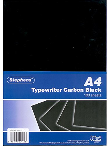 Stephens RS524113 Kohlepapier für Schreibmaschinen, 100 Blatt, schwarz