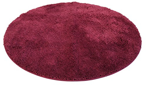 Kinzler J-10001/13 Bordeaux Badematte, Mikrofaser, 90 cm rund