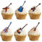 Cupcake Dekor, Gitarren aus Esspapier, Kuchendekoration, 28 Stück