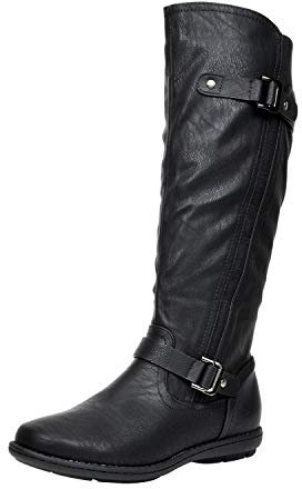 DREAM PAIRS Women's Faux Fur-Lined Knee High Winter Boots Fall Tall Boots,Size 5,Black,TRACE