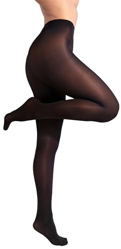 sofsy Collant Femme en Microfibre Opaque – Collant Femme Indéchirable de 40 deniers Noir Black - X-Large
