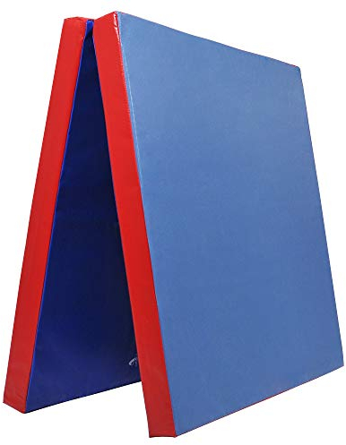 Grevinga® Klappbare Turnmatte - versch. Farben & Größen - RG: 22 kg/m³ (200 x 200 x 8 cm, Blau - Rot)