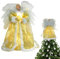 Beleuchtete Weihnachtsengel-Baumspitze,Goldene Weihnachtsengelfiguren | Weihnachtsengel-Dekore für Weihnachtsbäume, Tische, Schreibtische, Gärten, Höfe, Partys