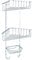 Croydex Three Tier Corner Basket - Inspirational Bathroom Storage Solution, Chrome Shower Caddy with Hooks, Elegant Bathroom Accessory, Wall Fixings Included, Holds up to 5kg, Mild Steel