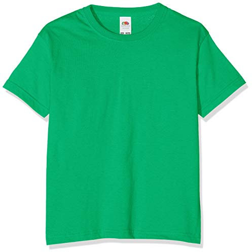 Fruit of the Loom T-Shirt Bambino, Verde (Kelly Green), 5-6 Anni (Manufacturer Size:26)