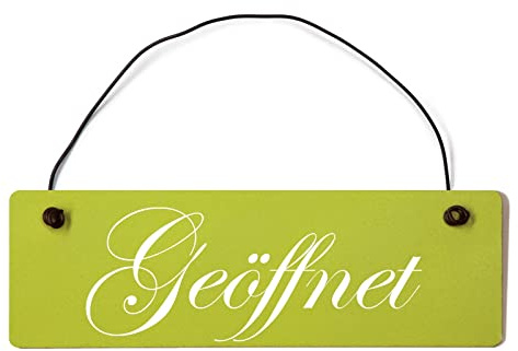 Homeyourself Geöffnet Dekoschild Türschild grün mit Draht