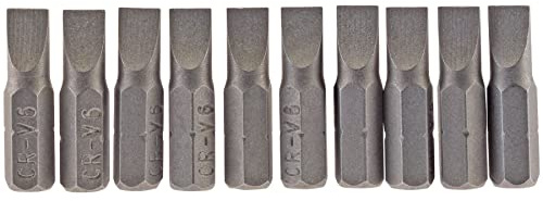 Draper 64031 6mm 1/4 Hex Plain Slot Insert Bit 25mm Long (10 Piece)