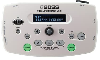 BOSS VE-5 Compact Vocal Performer for Vocalists | Personal Effects Processor | Phrase Looper for Harmonizing and Layered Beatboxing | Mic-Stand Mount Included | Reverb, Delay, Pitch Correct & More