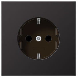 Jung AL 1520 KI D Schuko Steckdose 16 A 250 V mit Berührungsschutz Serie LS Dark, 250 V