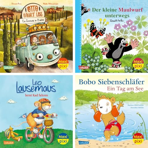 Maxi-Pixi-4er-Set 127: Draußen unterwegs (4x1 Exemplar): 4 Minibücher ab 3 Jahren mit Vorlesegeschichten zur Draußen-Saison (127)