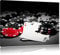 Pixxprint Spielkarten auf Pokertisch B&W, Größe: 80x60cm, Leinwandbild, fertig gespannt, Wandbild, Dekoration, Kunstdruck, kein Poster
