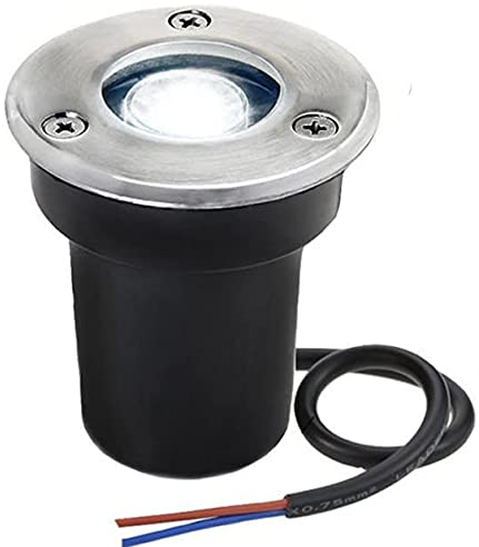 RSN® 1W LED Underground Light Outdoor Recessed Buried Lighting IP65 Cool White 6000K 12V Aluminum Tempered Glass Inground Lamp for Garden Landscape Pathway