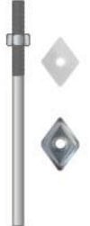 Barretta filettata zincata con dado esagonale M6 x 200 completa di rondelle 1 in acciaio 1 in polipropilene