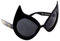 Sun-Staches Catwoman Glasses Standard, Katzenauge, Kostümbrille, Brille, Retro, Schwarz, Superheld, Catwoman