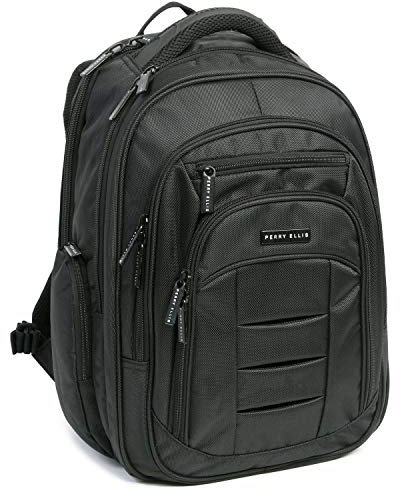 Perry Ellis M150 Mochila de viaje de negocios para computadora portátil o tableta, Black, Talla única, Mochila para laptop de negocios M150