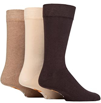 Farah Mens Plain Comfort Cuff Socks Pack of 3 Size 6-11 | Cotton, Everyday, Casual Wear, Business, Work, Multipack, Comfortable Smooth Toe Seams