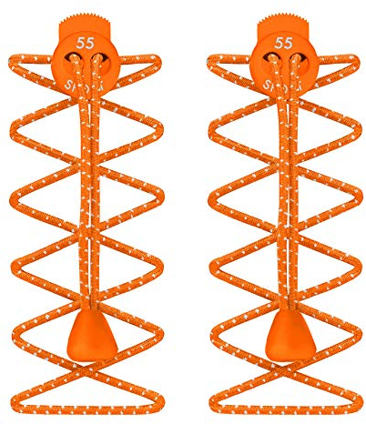 55 Sport Elastic Lock Shoelaces - Orange