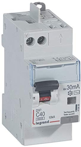 Legrand 410809 Disjoncteur différentiel monobloc DX³6000 10kA arrivée haute vis départ haut automatique, U+N 230V, 40A typeAC, 30mA