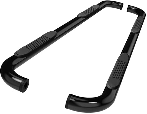 TAC Side Steps Compatible with 2002-2008 Dodge Ram 1500 Quad Cab / 2003-2009 Dodge Ram 2500/3500 Quad Cab Truck Pickup 3 Black Side Bars Nerf Bars Running Boards Exterior Accessories 2Pcs