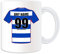 UNIGIFT Personalised Gift - Reading Mug (Football Design Theme, White) - Any Name/Message on Your Unique Mug - The Royals Club